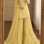 WIDE FLARED CHIFFON SHRARA SET.