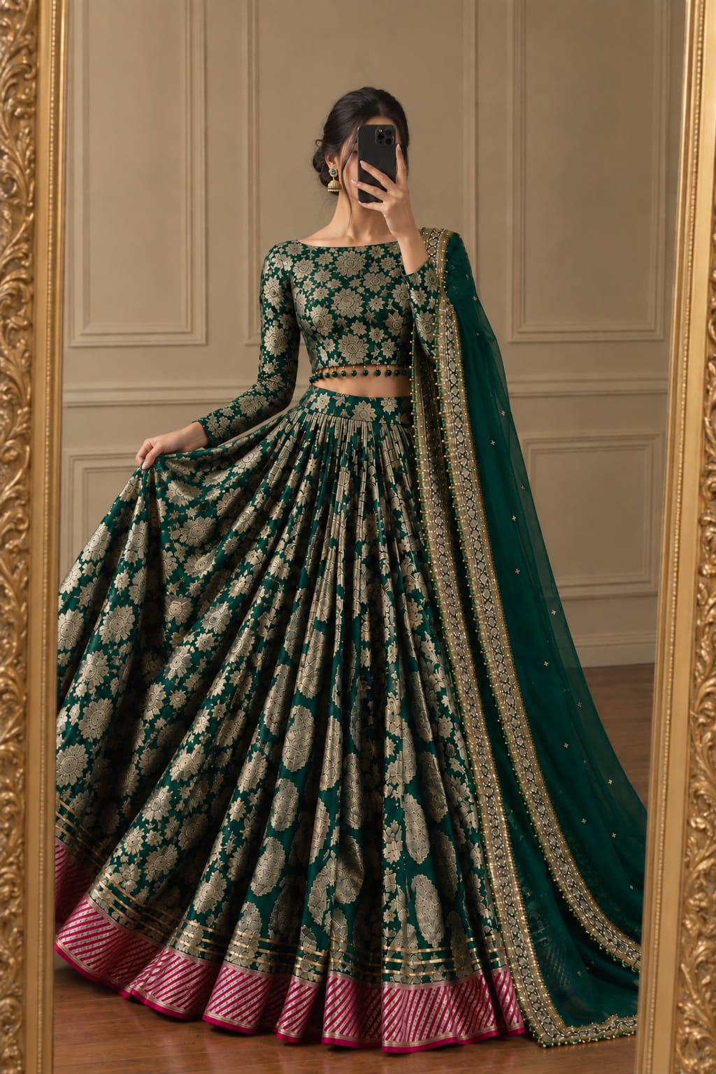 WhatsApp Image 2026-09-23 at 8.34.05 PM (2) EXTREME FLSRE BANARSI LEHNGA CHOLI SET - Image 1