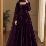 FRENCH VELVET SHRARA SET.